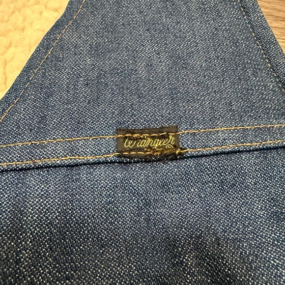 Vintage Wrangler Denim Vest Men Size S Blue Sherpa Lined No Fault VL200NV 70s80s - Picture 7 of 8